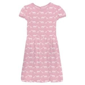 NEW KICKEE baby girl's flutter sleeve twirl dress in pockets cake pop doe & fawn
